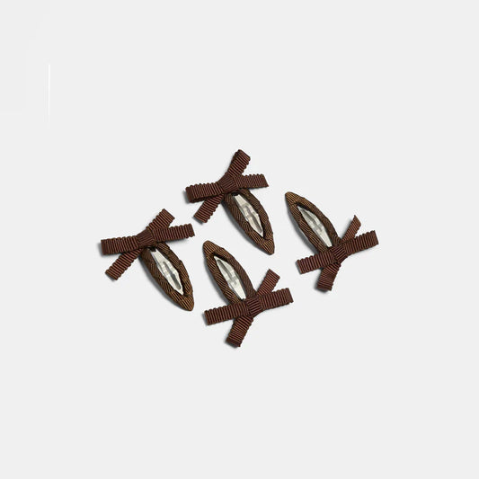 Brown Bow Snap Clips
