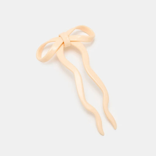 Bow Hair Pin in Crème