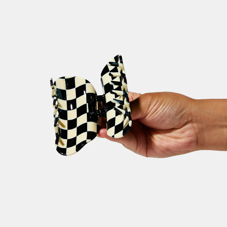 Black + White Checker Mini Claw