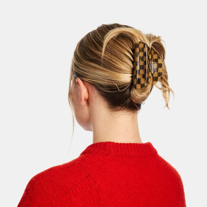 Checker Mini Claw in Mocha