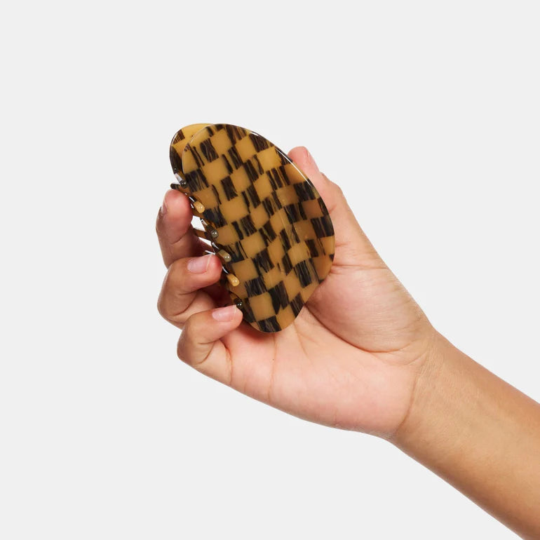 Checker Mini Claw in Mocha