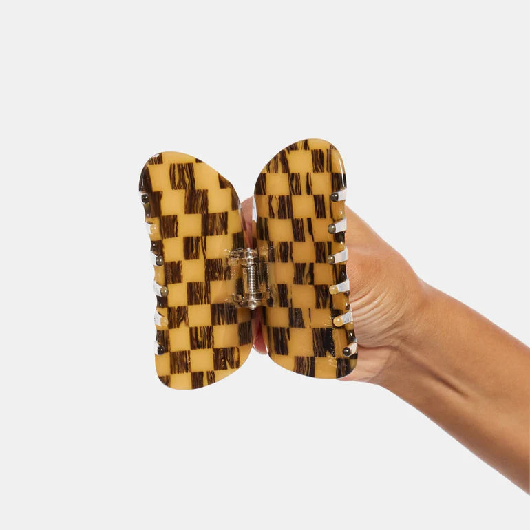 Checker Mini Claw in Mocha