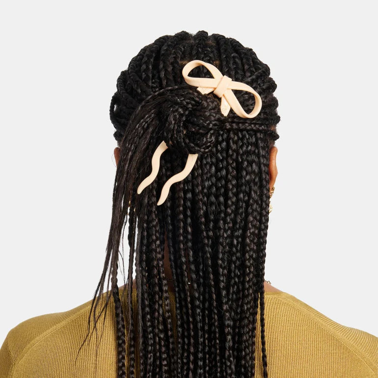 Bow Hair Pin in Crème