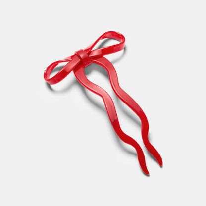 Bow Hair Pin in Lolly Red