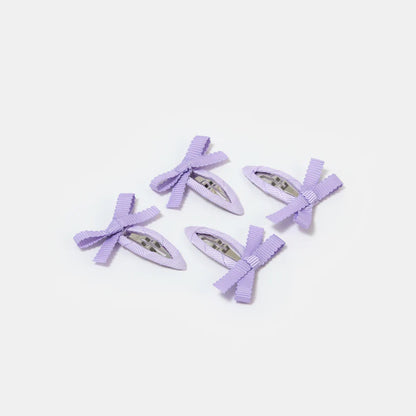 Lavender Bow Snap Clips