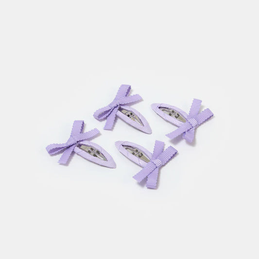 Lavender Bow Snap Clips